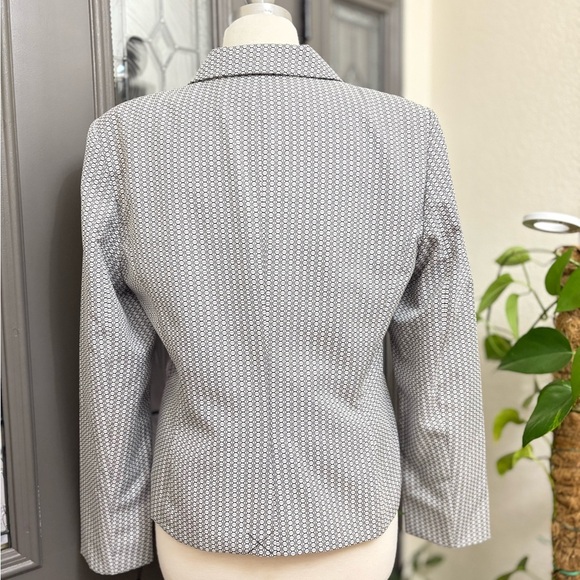 NWT Calvin Black White Patterned Double Button Notch Suit Blazer Jacket  Size 14 - Picture 5 of 8